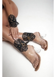 Черный фигурные оковы с золотистой фурнитурой - Crazy Handmade - купить с доставкой в Твери