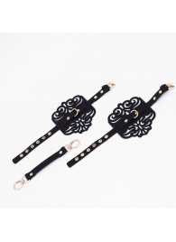 Черный фигурные оковы с золотистой фурнитурой - Crazy Handmade - купить с доставкой в Твери