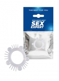 Эластичное эрекционное кольцо с шишечками и шипами - Sex Expert - в Твери купить с доставкой