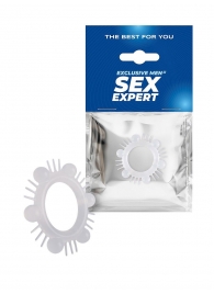 Эластичное эрекционное кольцо с шипиками и шариками - Sex Expert - в Твери купить с доставкой