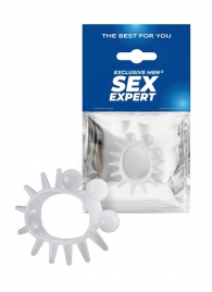 Эластичное эрекционное кольцо с шариками и лучами - Sex Expert - в Твери купить с доставкой