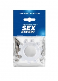 Прозрачное эрекционное кольцо со стимулирующими шариками - Sex Expert - в Твери купить с доставкой