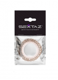 Эрекционное кольцо с бежевыми «ресничками» - Sextaz - в Твери купить с доставкой