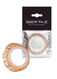 Эрекционное кольцо с бежевыми «ресничками» - Sextaz - в Твери купить с доставкой