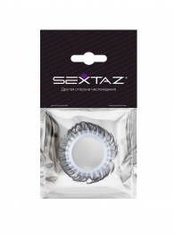 Эластичное эрекционное колечко с черными «ресничками» - Sextaz - в Твери купить с доставкой