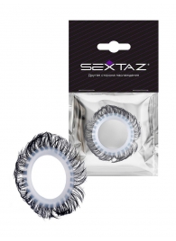 Эластичное эрекционное колечко с черными «ресничками» - Sextaz - в Твери купить с доставкой