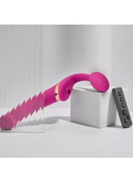 Ярко-розовый безремневой страпон Multi Orgasm Bendable Strap-On size L с клиторальной стимуляцией - Strap-on-me - купить с доставкой в Твери