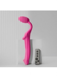 Ярко-розовый безремневой страпон Strap-on-me Vibrating Bendable Strap-On size XL - Strap-on-me - купить с доставкой в Твери