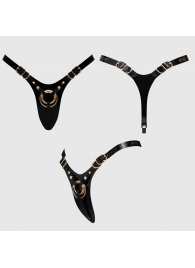 Черный пояс для фиксации насадок Strap-On-Me Leatherette Harness Fabulous - Strap-on-me - купить с доставкой в Твери