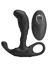 Черный изогнутый массажёр простаты с вибрацией и пультом ДУ - Baile - в Твери купить с доставкой