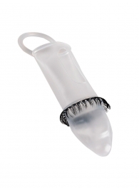 Закрытая насадка на пенис с подхватом мошонки и стимулирующими «ресничками» - Sextaz - в Твери купить с доставкой