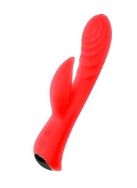Красный перезаряжаемый вибратор-кролик - 19,1 см. - Erokay