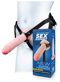 Мужской полый страпон на регулируемых ремешках - 22 см. - Sex Expert - купить с доставкой в Твери