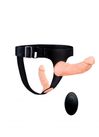 Женский страпон с 2 насадками, вибрацией и пультом ДУ - Erowoman-Eroman - купить с доставкой в Твери