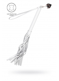 Белая кожаная плеть - 50 см. - Pecado - купить с доставкой в Твери