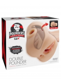 Телесный мастурбатор с вибрацией Double Pounder Vibrating Squeeze Stroker - Pipedream - в Твери купить с доставкой