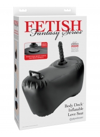 Черное надувное кресло с платформой для фиксации дилдо Body Dock Inflatable Love Seat - Pipedream - купить с доставкой в Твери