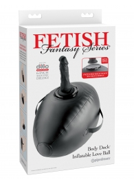 Черный надувной мяч с платформой для фиксации дилдо Body Dock Inflatable Love Ball - Pipedream - купить с доставкой в Твери