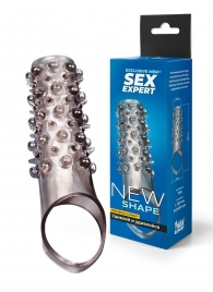 Дымчатая насадка на пенис с шипами и выпуклостями - 12 см. - Sex Expert - в Твери купить с доставкой