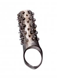 Дымчатая насадка на пенис с шипами и выпуклостями - 12,5 см. - Sex Expert - в Твери купить с доставкой