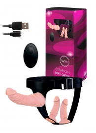 Женский страпон с 3 насадками и вибрацией - Erowoman-Eroman - купить с доставкой в Твери