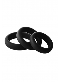 Набор из 3 черных эрекционных колец Smooth Silicone Cockring Pack - Dream Toys - в Твери купить с доставкой