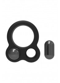 Черное эрекционное кольцо с утяжелителями Cockring Dual Weight - Dream Toys - в Твери купить с доставкой