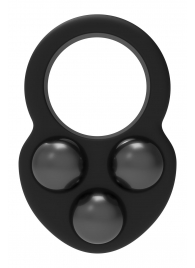 Черное эрекционное кольцо с утяжелителями - Dream Toys - в Твери купить с доставкой