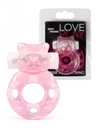 Розовое эрекционное виброкольцо в форме мишки - 1137 - в Твери купить с доставкой
