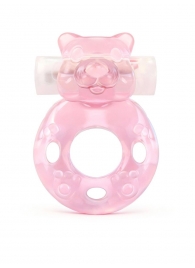 Розовое эрекционное виброкольцо в форме мишки - 1137 - в Твери купить с доставкой