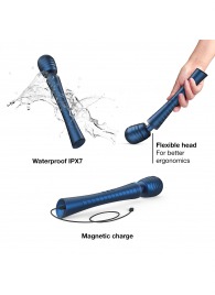 Синий вибромассажёр с насадками Man.wand Edgy - Manwan - в Твери купить с доставкой