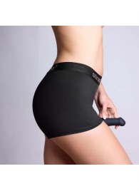 Черные трусики-боксеры для фиксации насадок Strap-on-me Harness Lingerie Allure - size L - Strap-on-me - купить с доставкой в Твери