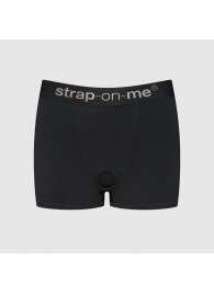Черные трусики-боксеры для фиксации насадок Strap-on-me Harness Lingerie Allure - size XL - Strap-on-me - купить с доставкой в Твери
