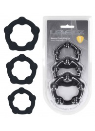 Набор из 3 эрекционных колец Beaded Silicone Cockring Set - Shots Media BV - в Твери купить с доставкой