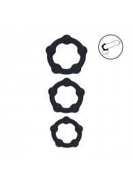 Набор из 3 эрекционных колец Beaded Silicone Cockring Set - Shots Media BV - в Твери купить с доставкой