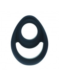 Черное эрекционное кольцо Double Ergo Silicone Cockring - Shots Media BV - в Твери купить с доставкой