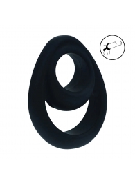 Черное эрекционное кольцо Double Ergo Silicone Cockring - Shots Media BV - в Твери купить с доставкой