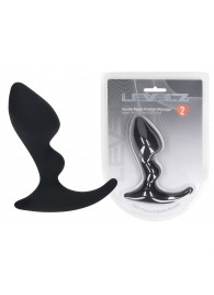 Черная анальная пробка для массажа простаты Double Ripple Silicone Prostate Massager - Shots Media BV - в Твери купить с доставкой