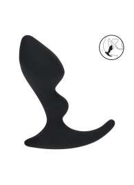 Черная анальная пробка для массажа простаты Double Ripple Silicone Prostate Massager - Shots Media BV - в Твери купить с доставкой