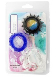 Набор из 3 эрекционных колец разного цвета и рельефа - Boys of Toys - в Твери купить с доставкой