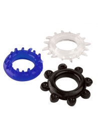 Набор из 3 эрекционных колец разного цвета и рельефа - Boys of Toys - в Твери купить с доставкой