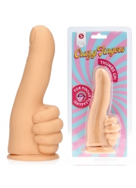 Телесный фаллоимитатор в форме пальца Thumbs Up - 17,2 см. - Shots Media BV