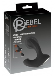 Черная анальная вибропробка с функцией расширения RC Butt Plug with 3 functions - Orion - в Твери купить с доставкой