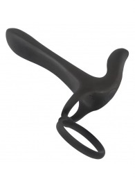 Черная насадка на член с вибрацией Couple’s Vibrator - Orion - в Твери купить с доставкой