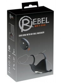 Черная вибронасадка для эрекции и стимуляции мошонки Cock ring with RC ball massager - Orion - в Твери купить с доставкой