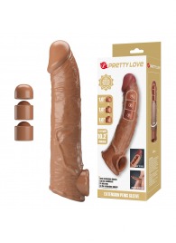 Карамельный фаллоудлинитель с подхватом мошонки Silas - 26 см. - Baile - в Твери купить с доставкой
