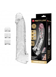 Прозрачный фаллоудлинитель с подхватом мошонки Silas - 26 см. - Baile - в Твери купить с доставкой