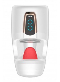 Белый мастурбатор с язычком и возвратно-поступательными движениями - Secwell - в Твери купить с доставкой