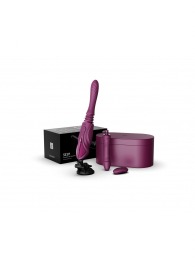 Фиолетовая секс-машина с функцией нагрева, насадками и присоской Sesh - Zalo - купить с доставкой в Твери