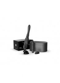 Черная секс-машина с функцией нагрева, насадками и присоской Sesh - Zalo - купить с доставкой в Твери